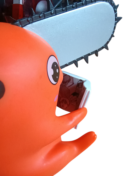 Figura - Pochita leyendo Chainsaw Man (12 cm)