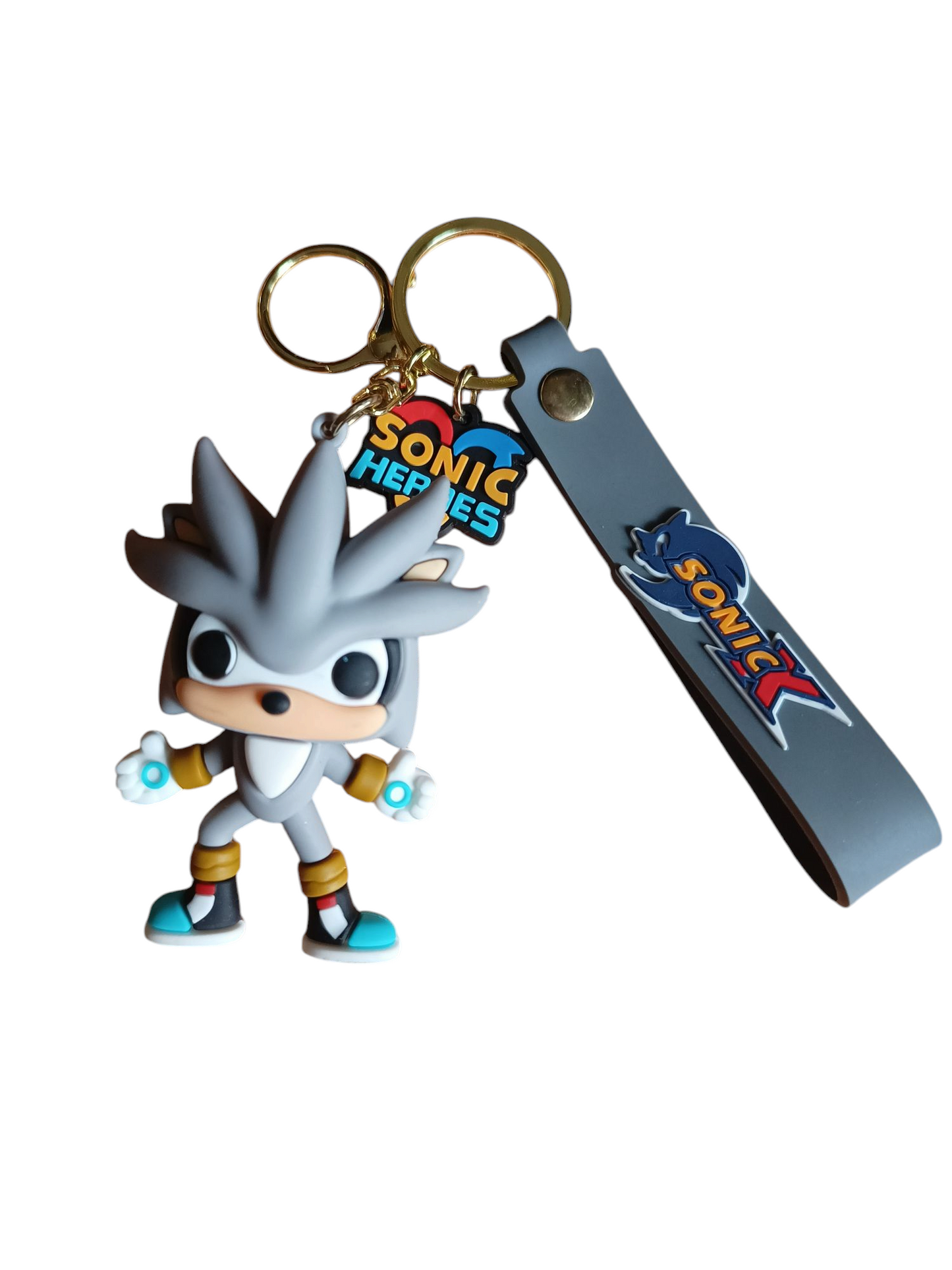 Llavero de goma 3D - Silver the hedgehog