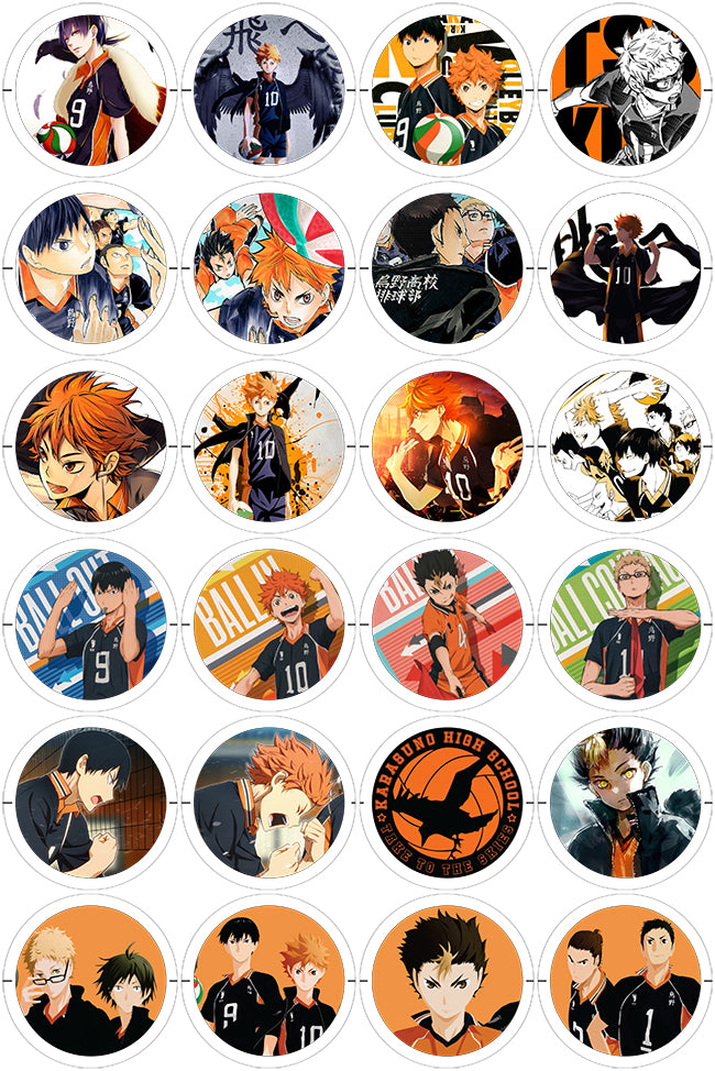 Haikyu!! - 24 Pines de 56 mm