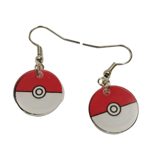 Aros acrílico - Pokebola (pokeball)