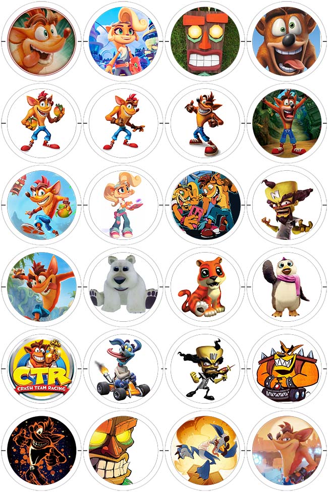 Crash Bandicoot - 24 Pines de 56 mm