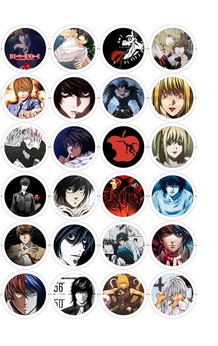 Death Note - 24 Pines de 56 mm (varias colecciones)