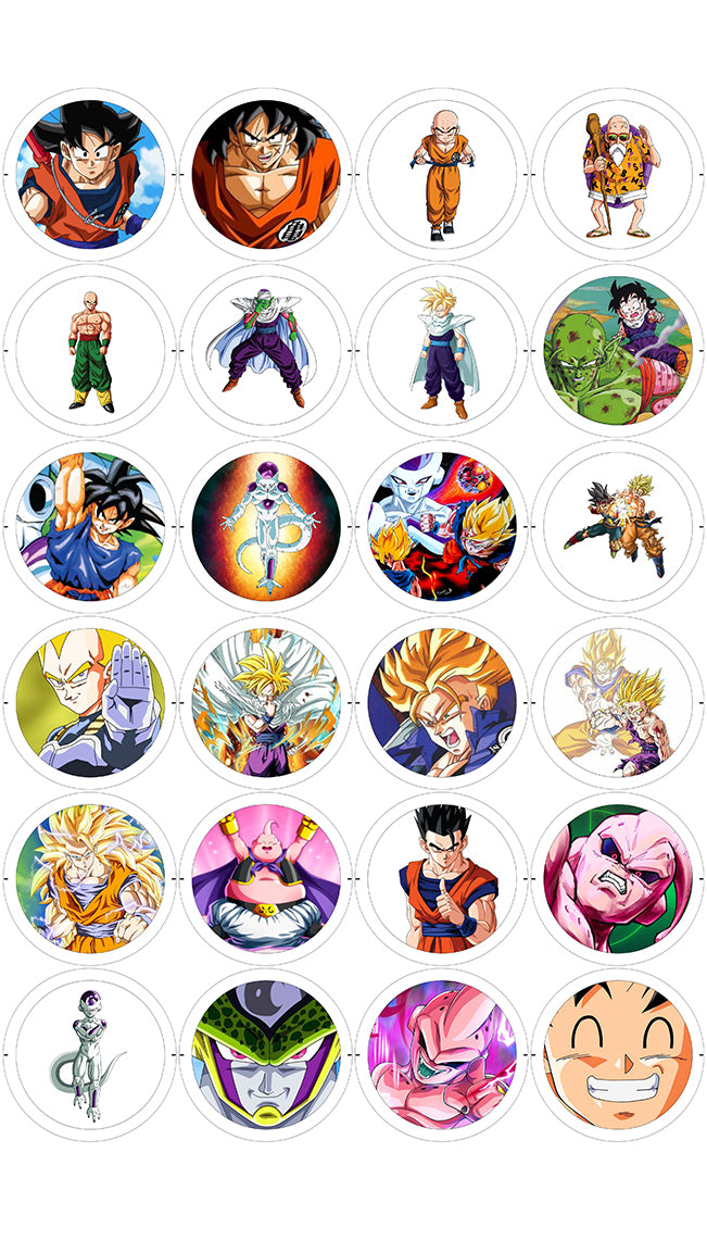 Dragon Ball - 24 Pines de 56 mm (varias colecciones)