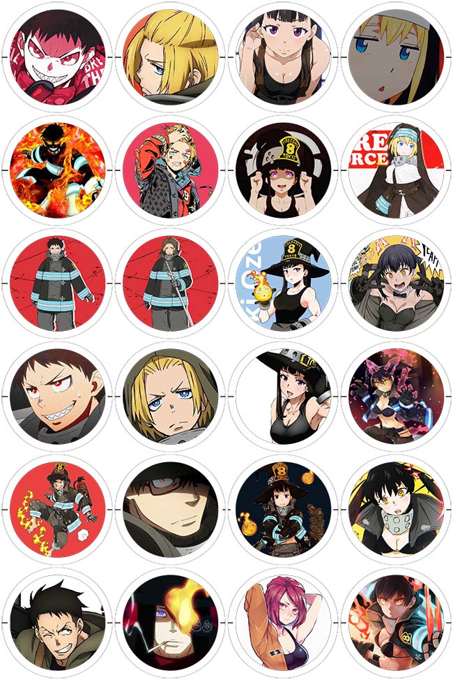 Fire Force - 24 Pines de 56 mm