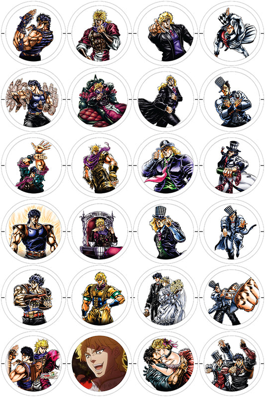 JoJo´s Bizarre Adventure - 24 Pines de 56 mm (varias colecciones)