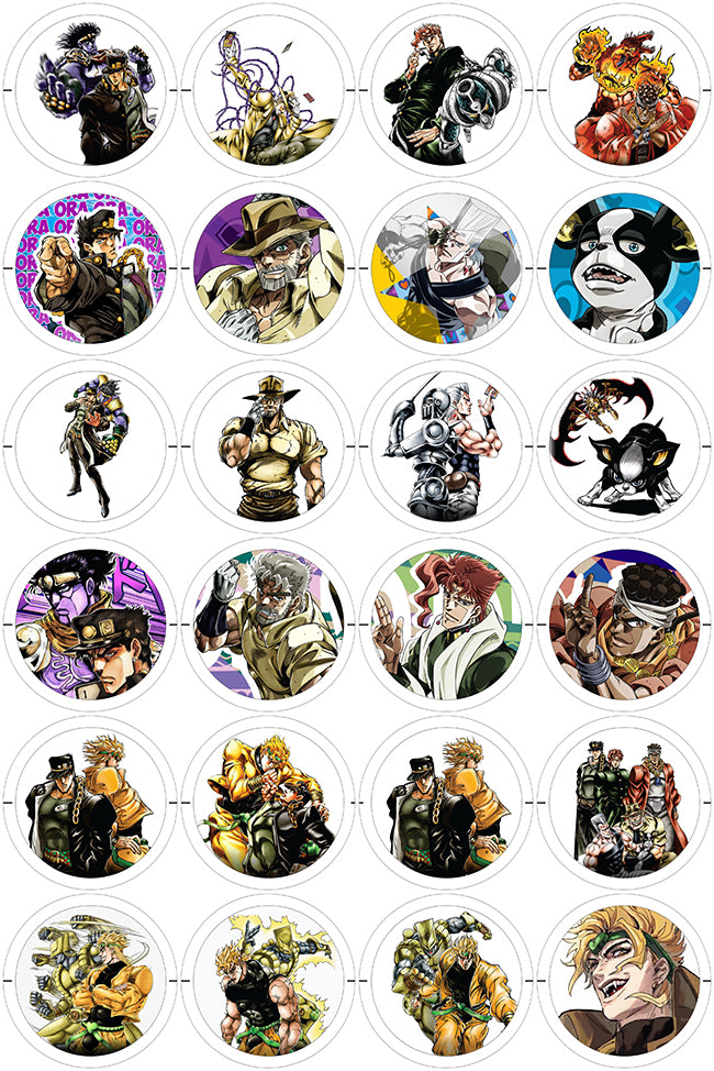 JoJo´s Bizarre Adventure - 24 Pines de 56 mm (varias colecciones)