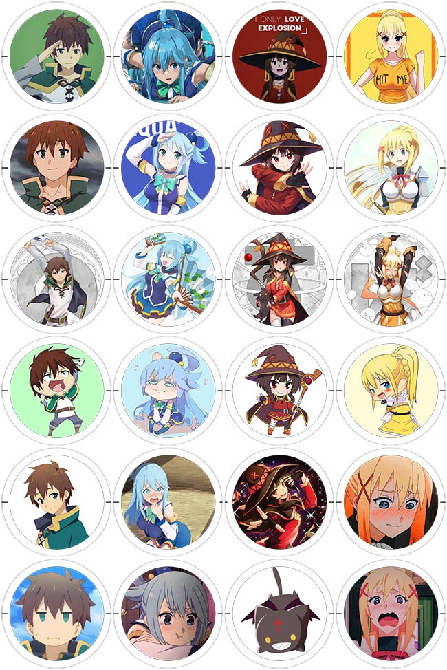 KonoSuba - 24 Pines de 56 mm