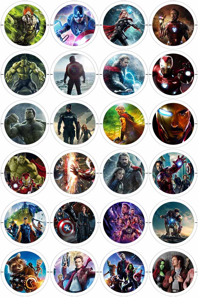 Marvel MCU - 24 Pines de 56 mm