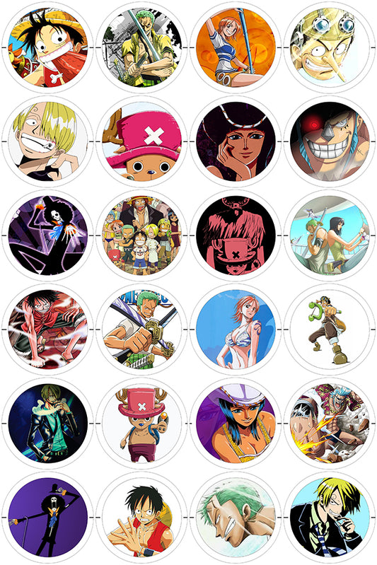 One Piece - 24 Pines de 56 mm (varias colecciones)