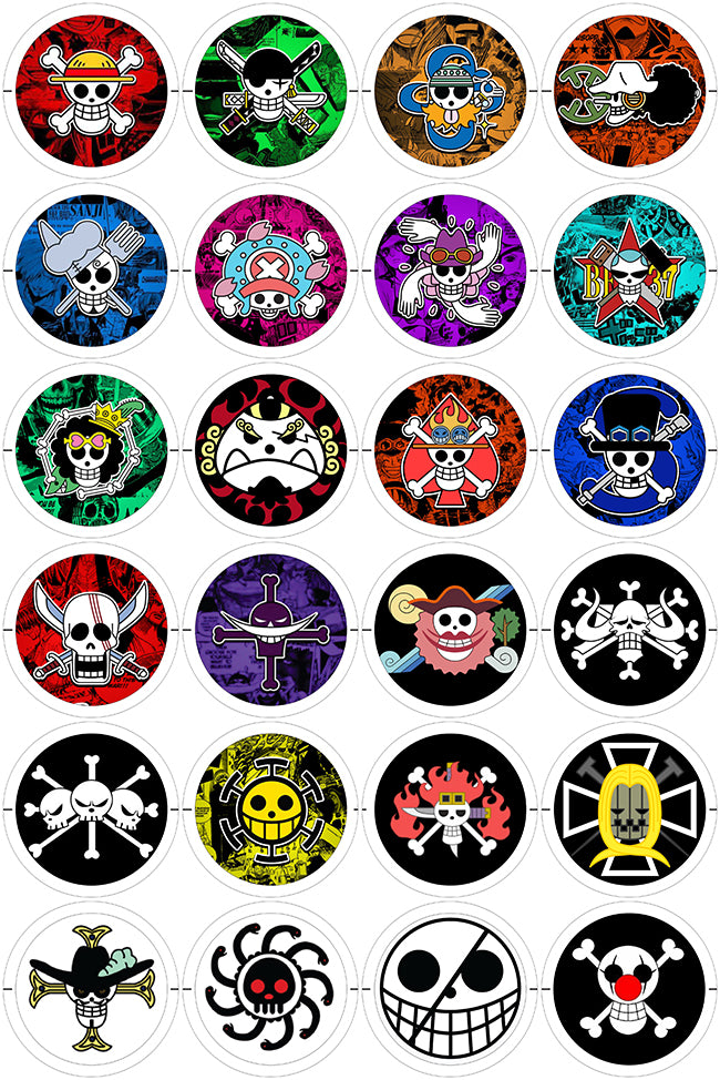 One Piece - 24 Pines de 56 mm (varias colecciones)