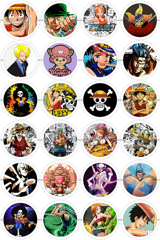 One Piece - 24 Pines de 56 mm (varias colecciones)