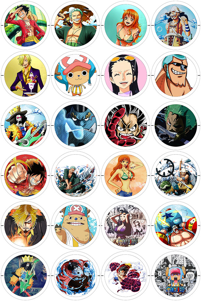 One Piece - 24 Pines de 56 mm (varias colecciones)