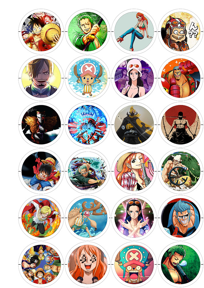 One Piece - 24 Pines de 56 mm (varias colecciones)