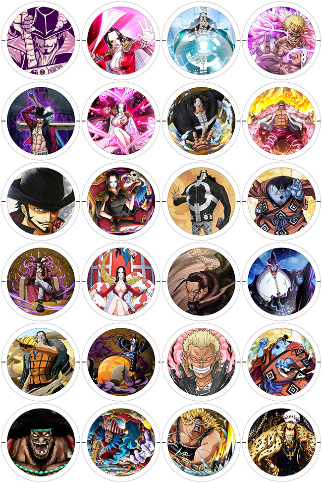 One Piece - 24 Pines de 56 mm (varias colecciones)