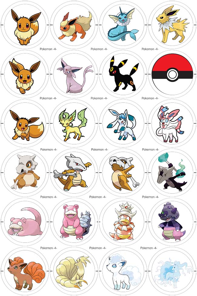 Pokemon - 24 Pines de 56 mm (varias colecciones)