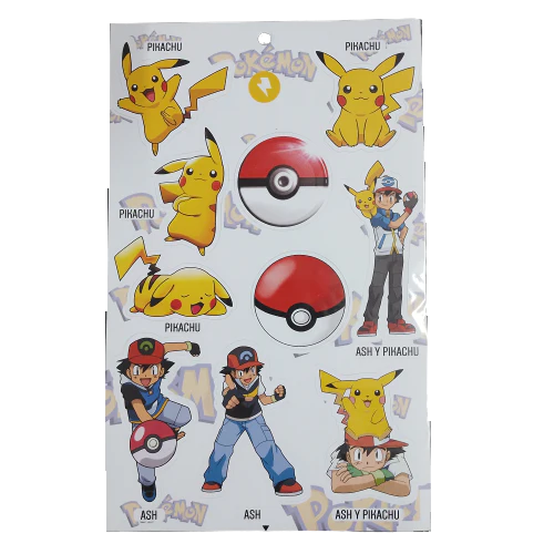 Pokemon - Ash & Pikachu - stickers de PVC