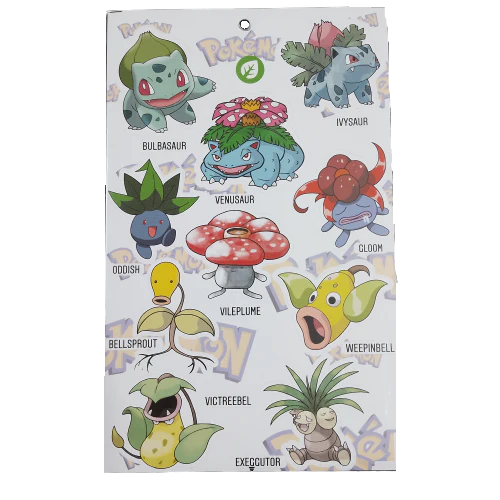 Pokemon - Tipo Planta - stickers de PVC